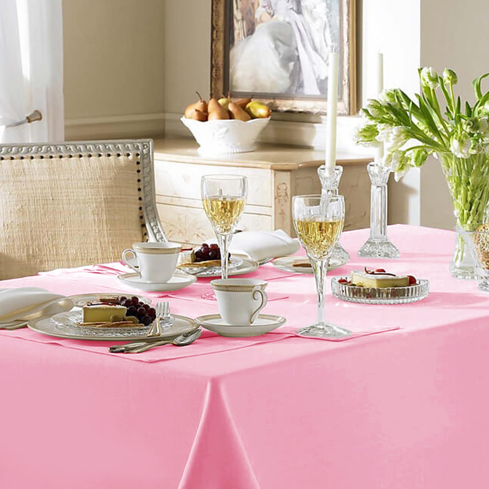 Amazon.com: Fitable Pink Tablecloths for Rectangle Tables, 6 Pack